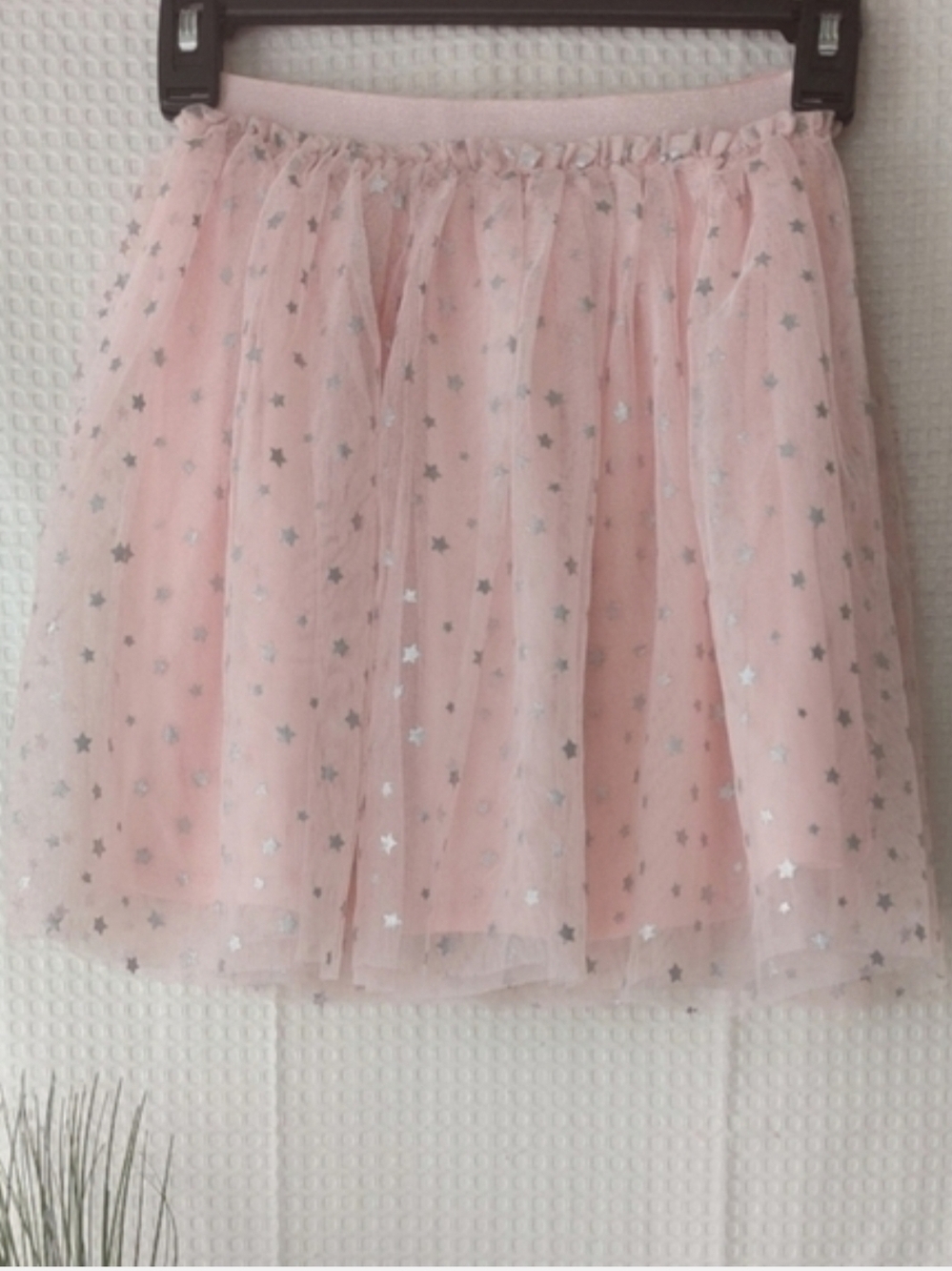 Btween Girls Light Pink with Silver Stars Tuelle Skirt Size 10